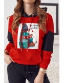 Christmas hoodie red FI590 - Online store - Boutique